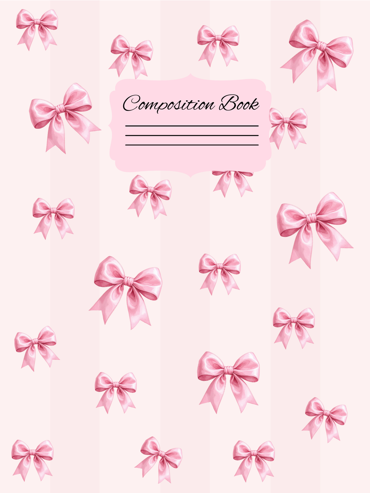 Pink Bow Composition book cover