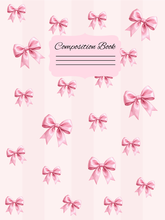 Pink Bow Composition book cover