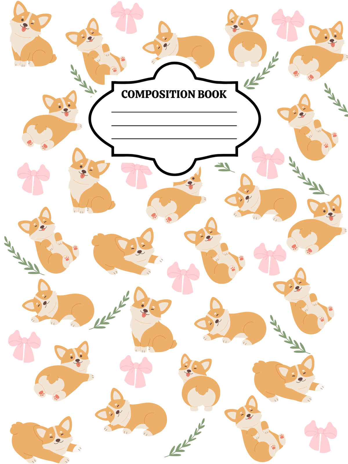 Corgi Composition Book Cover