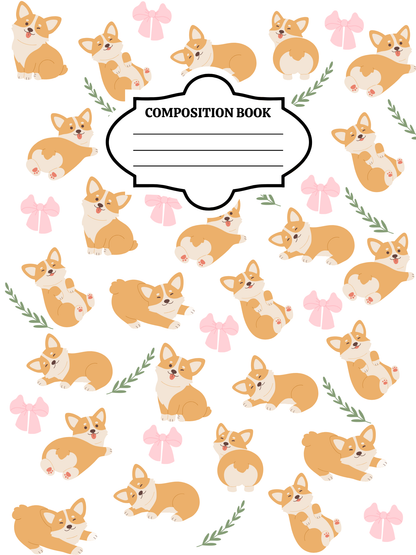 Corgi Composition Book Cover