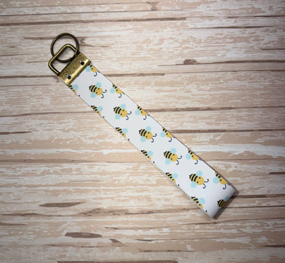 Faux Leather Bee Wristlet