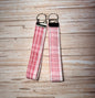 Pink Plaid Cotton Key Wristlet