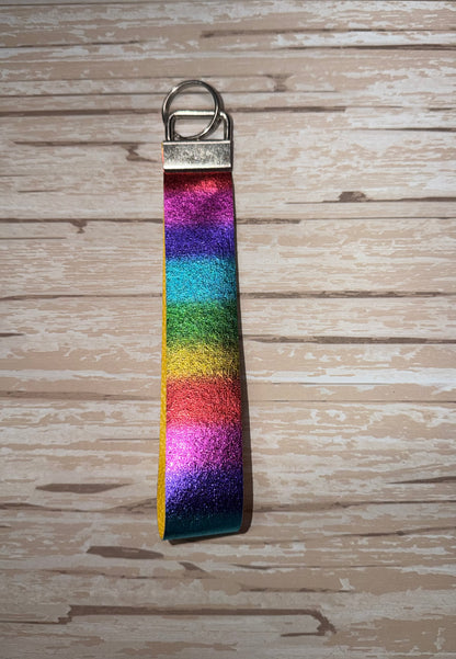 Bright Rainbow Colors Key Wristlet