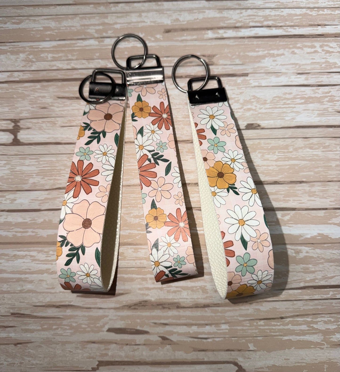 Boho Flowers Key Wristlet