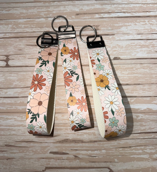 Boho Flowers Key Wristlet