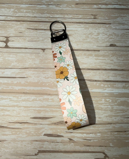 Boho Flowers Key Wristlet