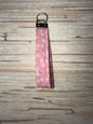 Pink With White Flower Key Wristlet