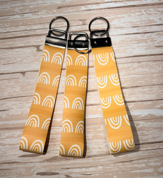 Yellow Rainbows key Wristlet