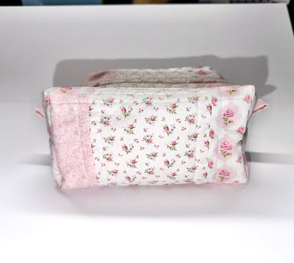 Sweet Pink Floral and Bow Large Boxy Bag