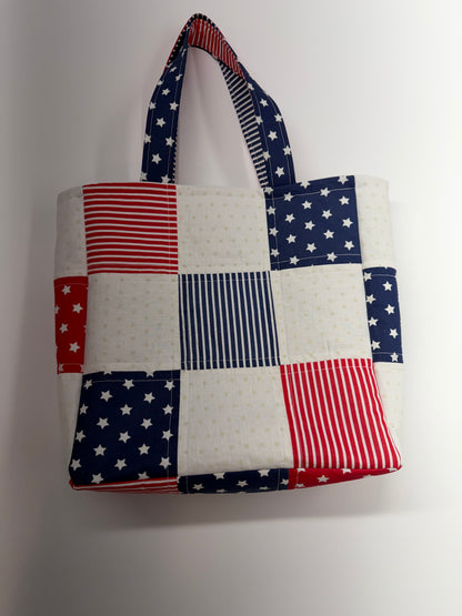 Patriotic Red White and Blue Tote Bag