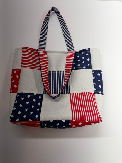 Patriotic Red White and Blue Tote Bag